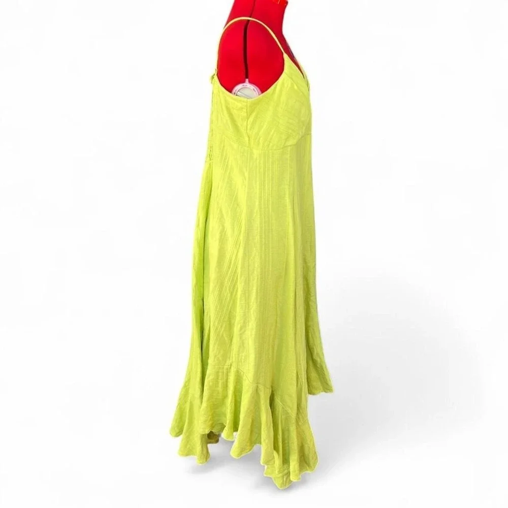 Free People free-est Hard To Let Go Midi Dress in Green Eel XL Fairycore Beach